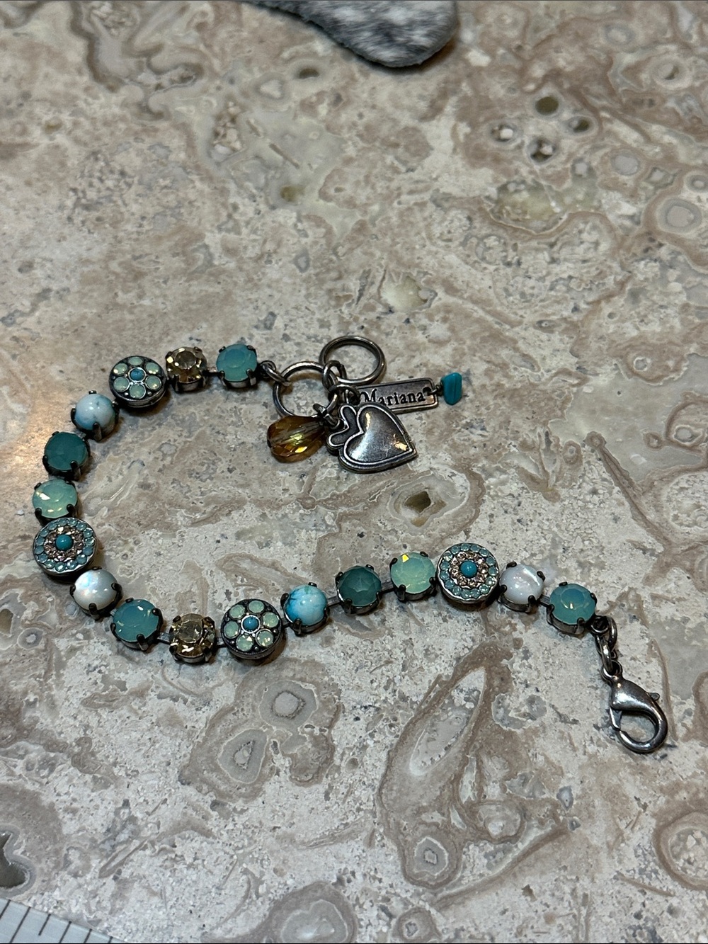 Mariana Turquoise, Aqua and Gold Crystal Bracelet